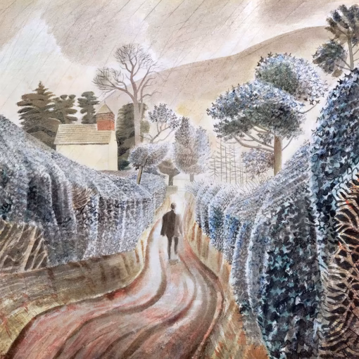 Eric Ravilious ‘Wet Afternoon’ watercolour & pencil on paper, 1928.