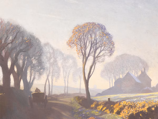 George Clausen 'The Road, Winter Morning, oil on canvas, 1923.
