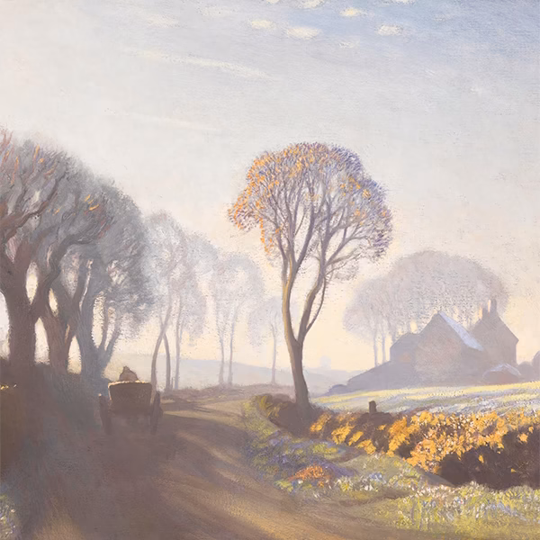 George Clausen 'The Road, Winter Morning, oil on canvas, 1923.