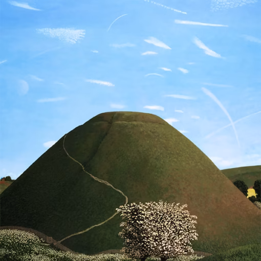 David Inshaw 'Portrait of Silbury Hill', oil on canvas, 1989