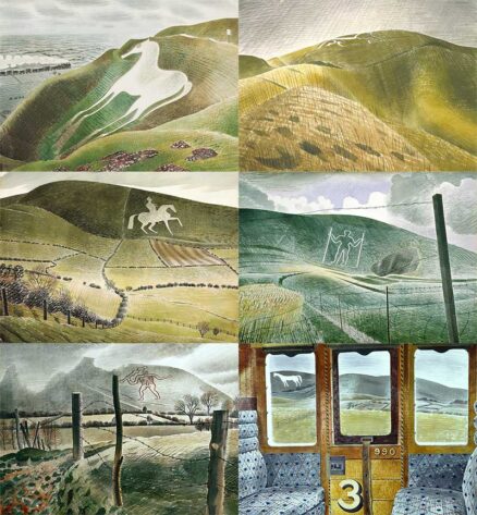 Eric Ravilious Hill Figures Postcard Collection.