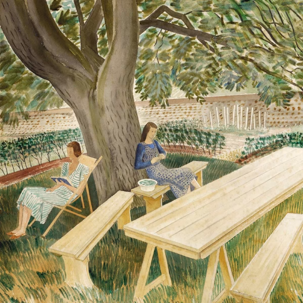 Eric Ravilious Birthday Cards: 'Two Women in a Garden'.