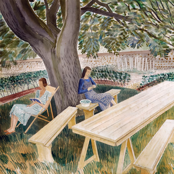 Eric Ravilious Birthday Cards: 'Two Women in a Garden'.