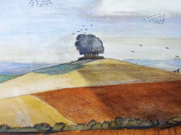 'Wittenham Clumps', Paul Nash, watercolour, 1912