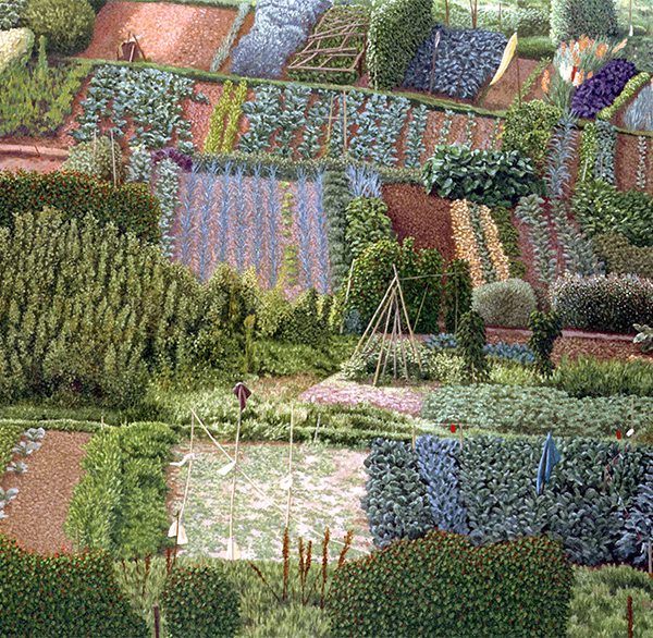 'Allotments', David Inshaw, oil on canvas, 1987