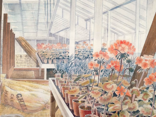 Eric Ravilious 'Geraniums and Carnations' Eric Ravilious, watercolour, 1938.