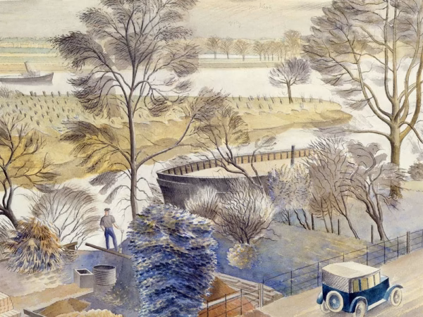 'River Thames at Hammersmith', Eric Ravilious, watercolour and pencil, 1933.