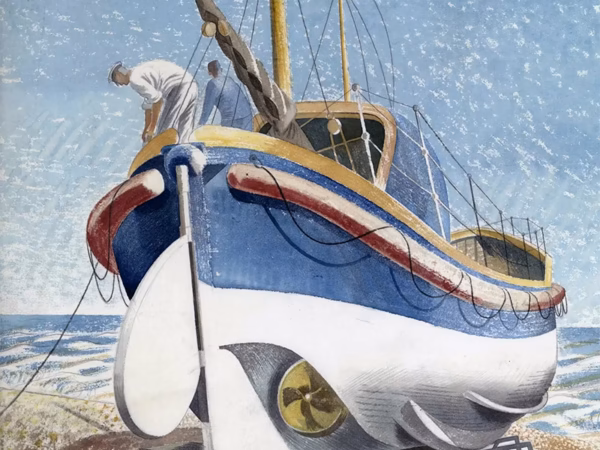 'The Lifeboat', Eric Ravilious, watercolour and pencil, 1938