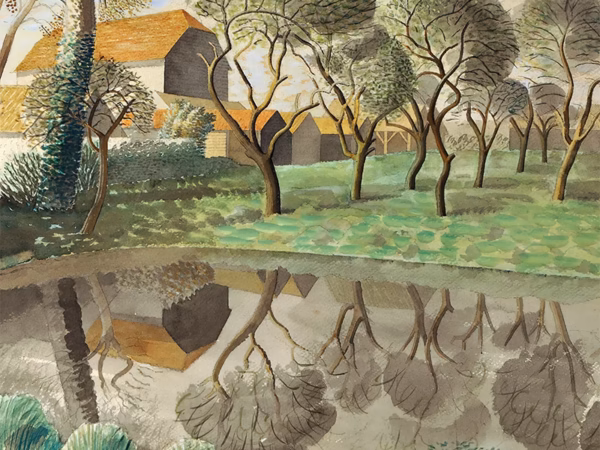 'Newt Pond', Eric Ravilious, watercolour, 1932.