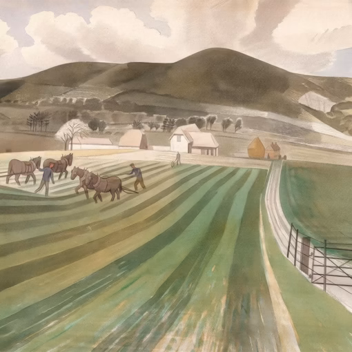 Eric Ravilious Cards: ‘Mount Caburn’, Eric Ravilious, watercolour, 1935.