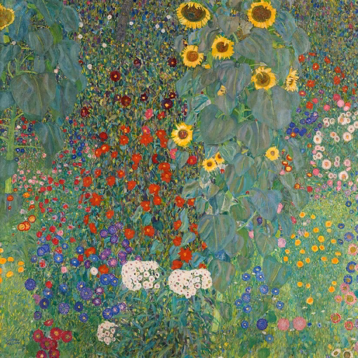 Gustav Klimt 'Farm Garden with Sunflowers' Greeting Card
