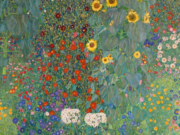 Gustav Klimt 'Farm Garden with Sunflowers' Greeting Card