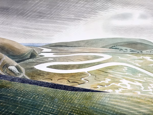 ‘Cuckmere Haven’ Eric Ravilious, watercolour and pencil, 1939.