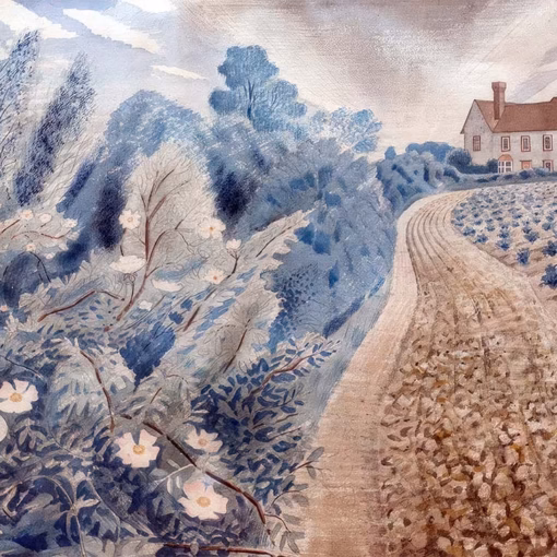 Eric Ravilious Cards: ‘Farm House and Field’, Eric Ravilious, watercolour, 1941