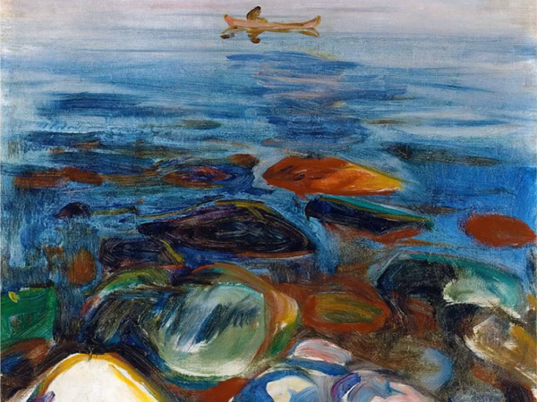 Edvard Munch Greetings Cards: ‘Rowing Boat on the Sea’ Edvard Munch, oil on canvas, 1904.