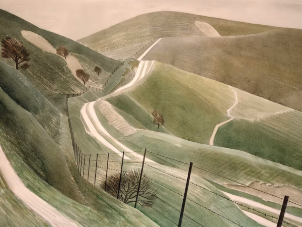 Eric Ravilious Prints: ‘Chalk Paths’, watercolour on paper, 1935.