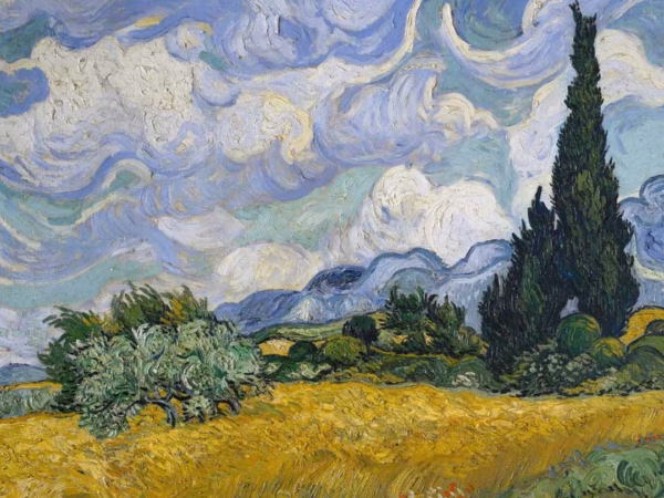 'Wheat Field with Cypresses', Vincent van Gogh, oil on canvas, 1889.