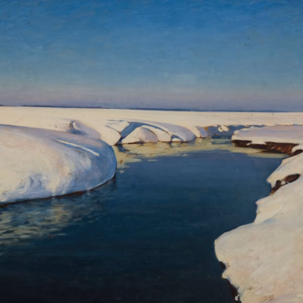 Christmas Cards: ‘Snow’ Julian Falat, oil on canvas, 1907.