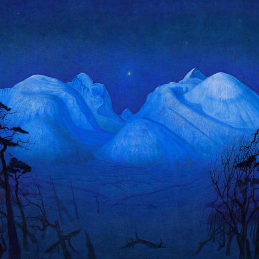 Christmas Cards: ‘Winter Night in the Mountains’, Harald Sohlberg, oil on canvas, 1914.