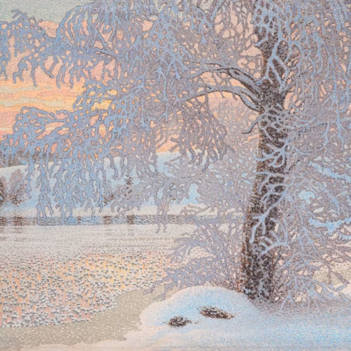 Christmas Cards: ‘Rime’ Gustaf Fjaestad, oil on canvas, 1920.