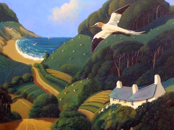 ‘Gannet at Dursley’, Jo March. Acrylic on canvas.