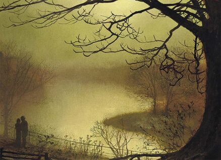 ‘Roundhay Lake’ John Atkinson Grimshaw, oil on card, 1887.