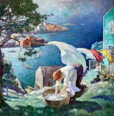 ‘Wash Day on the Maine Coast’, Newell Convers Wyeth, oil on canvas, 1934.