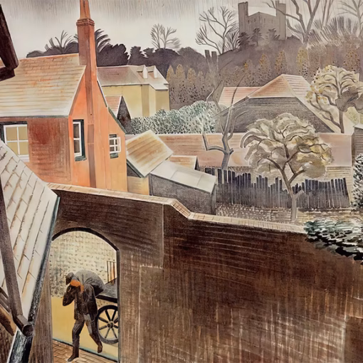 'Back Gardens', Eric Ravilious, watercolour, 1935.