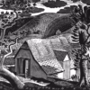 Eric Ravilious 'Sussex Landscape', wood engraving, 1931.