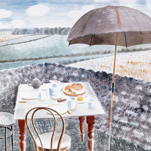 'Tea at Furlongs', Eric Ravilious, watercolour, 1939.