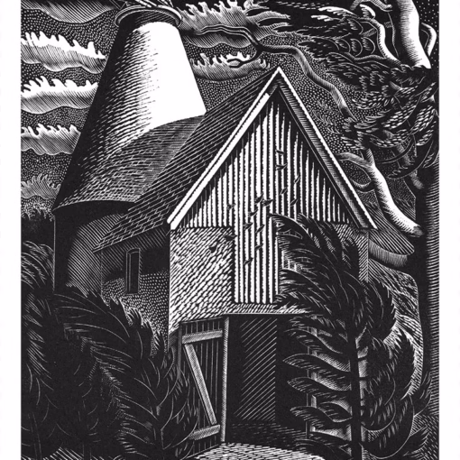 Eric Ravilious 'The Windstorm' wood engraving, 1931.