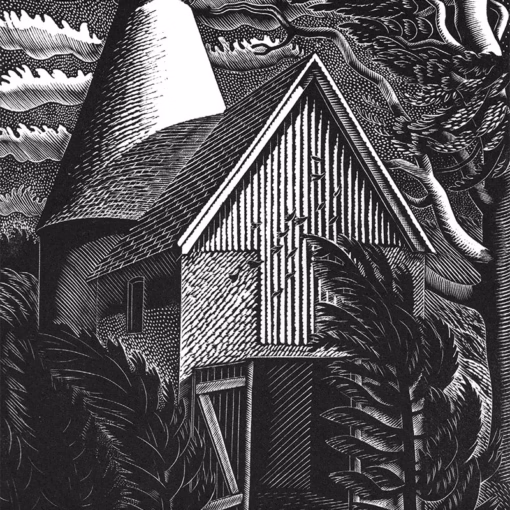 Eric Ravilious 'The Windstorm' wood engraving, 1931.