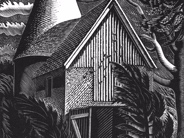 Eric Ravilious 'The Windstorm' wood engraving, 1931.