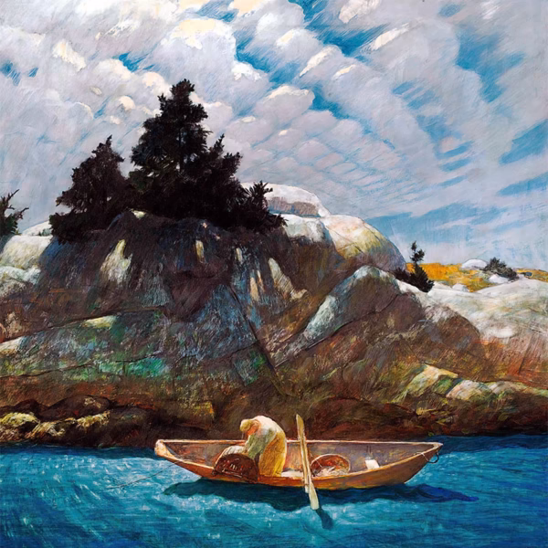 ‘Black Spruce Ledge’, Newell Convers Wyeth, tempera on hardboard 1939.