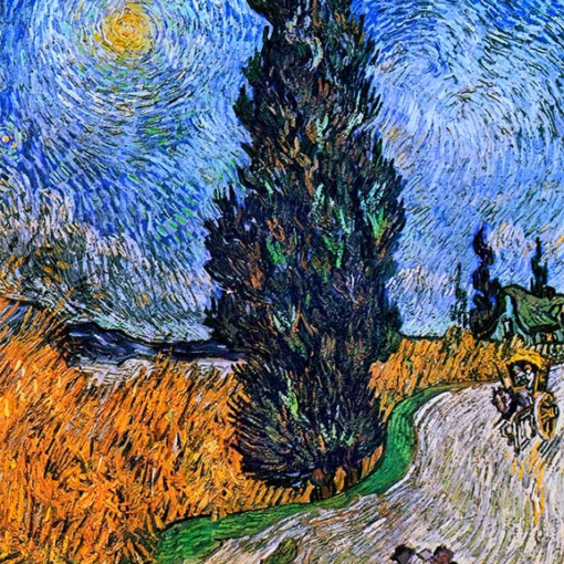 ‘Saint-Rémy - Road with Cypress and Star’, Vincent van Gogh, oil on canvas, 1890.