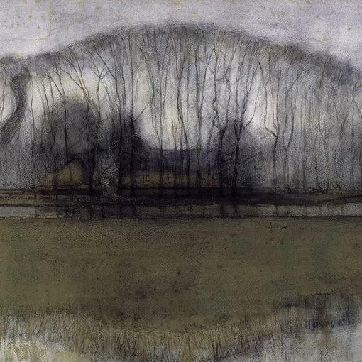 ‘Line of Trees in a Marshy Landscape’, Piet Mondriaan, watercolour, chalk and pastel on paper, 1906.