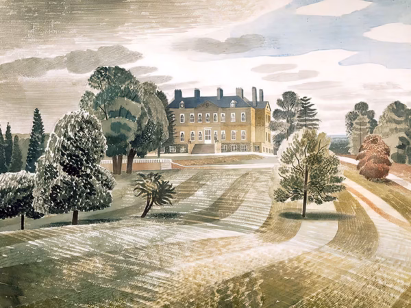 ‘Buscot Park’, Eric Ravilious, watercolour, 1938.