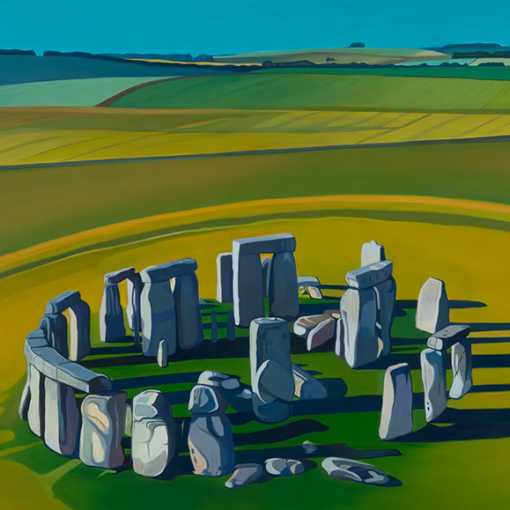 ‘The Stone Henge’ Anna Dillon, oil on board, 2013.