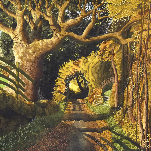 ‘Low Thorpe’, Simon Palmer, watercolour with ink and gouache, 2021.
