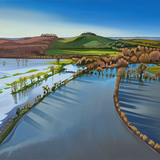 ‘The Isles of Sinodun’, Anna Dillon, oil on board.