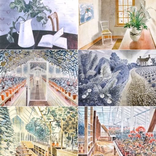 The Eric Ravilious in Bloom Postcard Collection Panel.