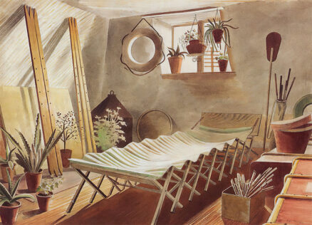 'The Attic Bedroom', Eric Ravilious, watercolour, 1933.