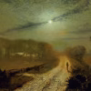 ‘Moonlit Landscape', John Atkinson Grimshaw, oil on board, 19th century.