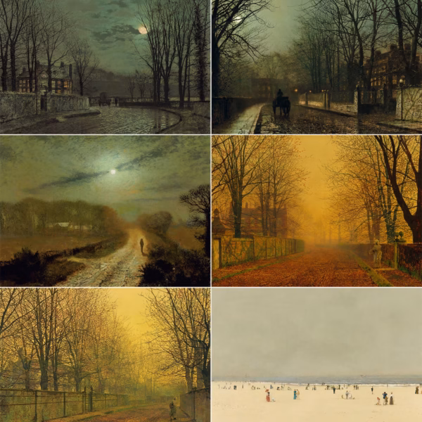 The John Atkinson Grimshaw Postcard Panel.