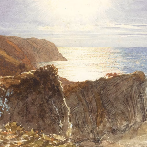 ‘North Devon Coast', Samuel Palmer, watercolour over pencil, bodycolour & black chalk, 1849.