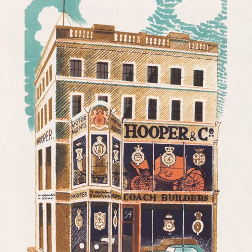 ‘Coach Builder’, Eric Ravilious, colour lithograph, 1938.