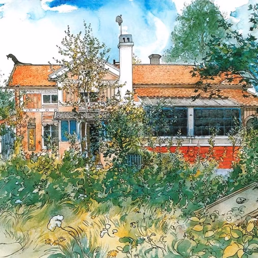 ‘The Cottage’, Carl Larsson, watercolour on paper, 1895.