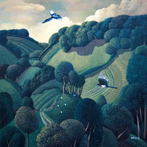 ‘Two for Joy’, Jo March. Acrylic on canvas.