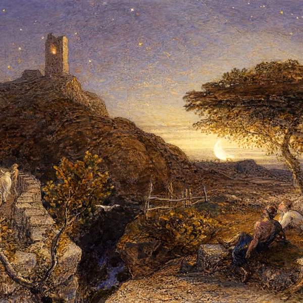 ‘The Lonely Tower', Samuel Palmer, watercolour, gouache and gum arabic, 1868.