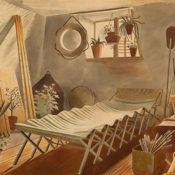 ‘The Attic Bedroom', Eric Ravilious, watercolour, 1933.